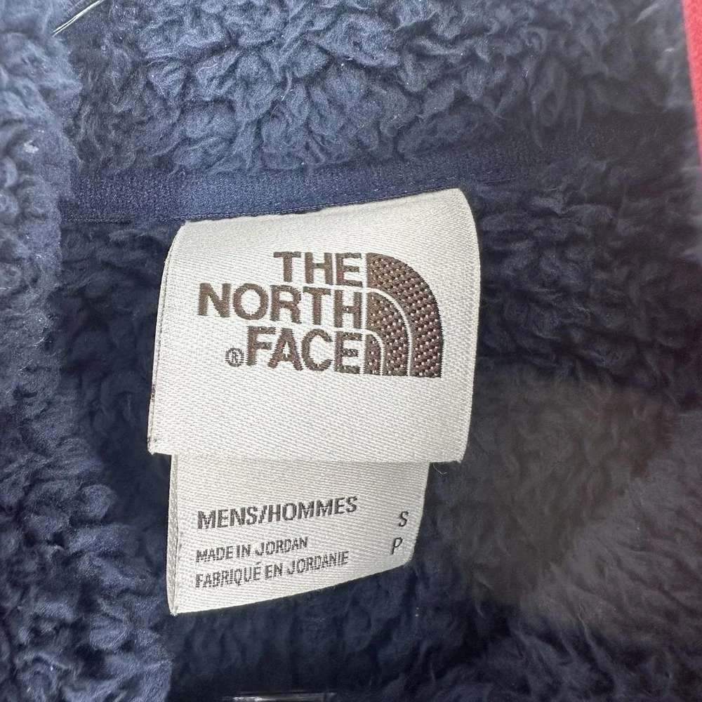 The North Face Campshire Fleece‎ Jacket Mens S Navy Blue Red Accents Full Zip